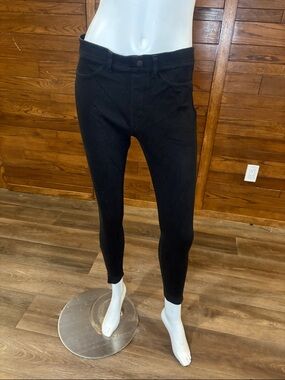HUE Black Ponte Skinny Leggings with Faux Fly